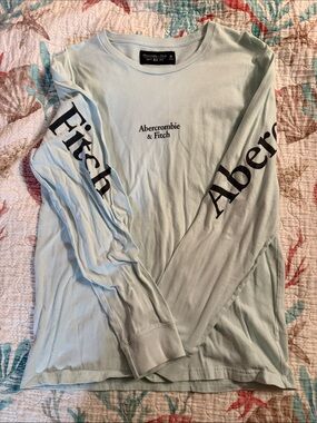 Abercrombie & Fitch Pale Blue Long Sleeve Logo Tee